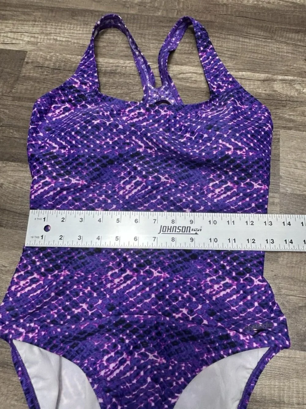 Speedo Ultraback Racerback One Piece Swimsuit Womens 12 Purple Athletic Training